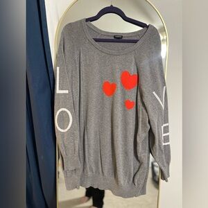 Torrid valentines sweater size 3